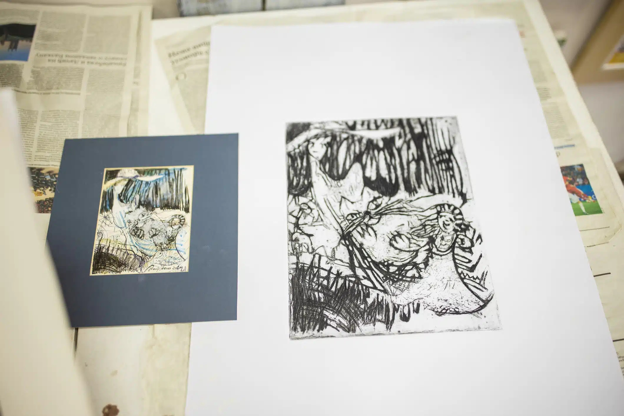printed out artwork on quality stock